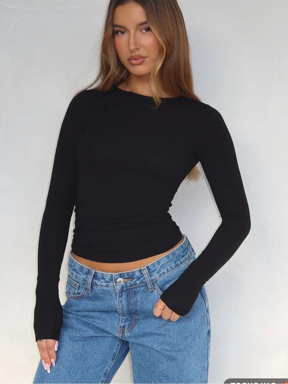 White Fox Only For Tonight Long Sleeve Top - Grey Mist